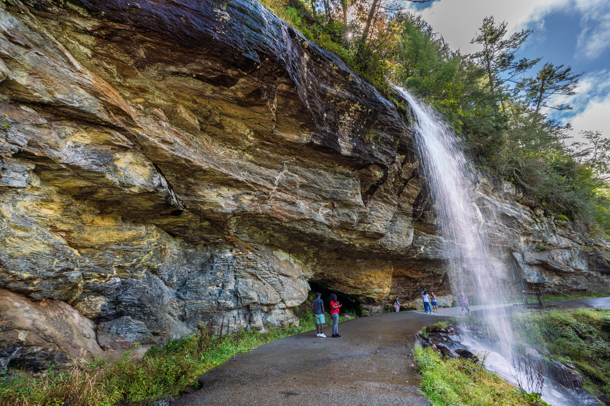 Dry Falls and Bridal Veil Falls in Highlands, NC