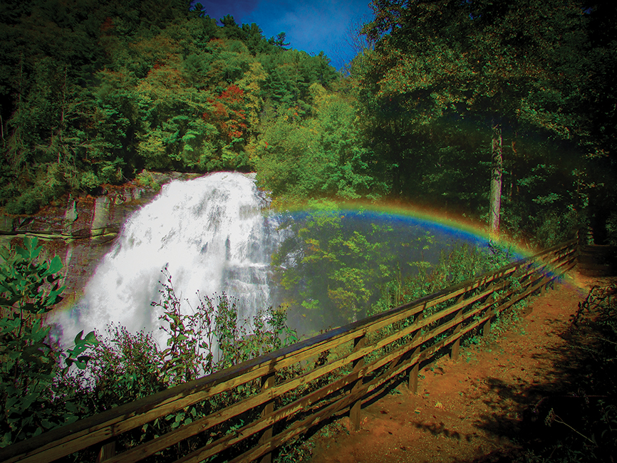 Rainbow Falls in Highlands, NC